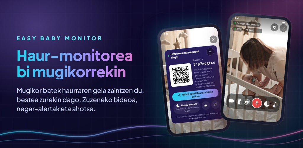 Easy Baby Monitor: bideodun haur-monitorea bi mugikorrekin