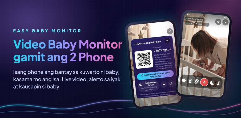 Easy Baby Monitor: video baby monitor gamit ang dalawang phone