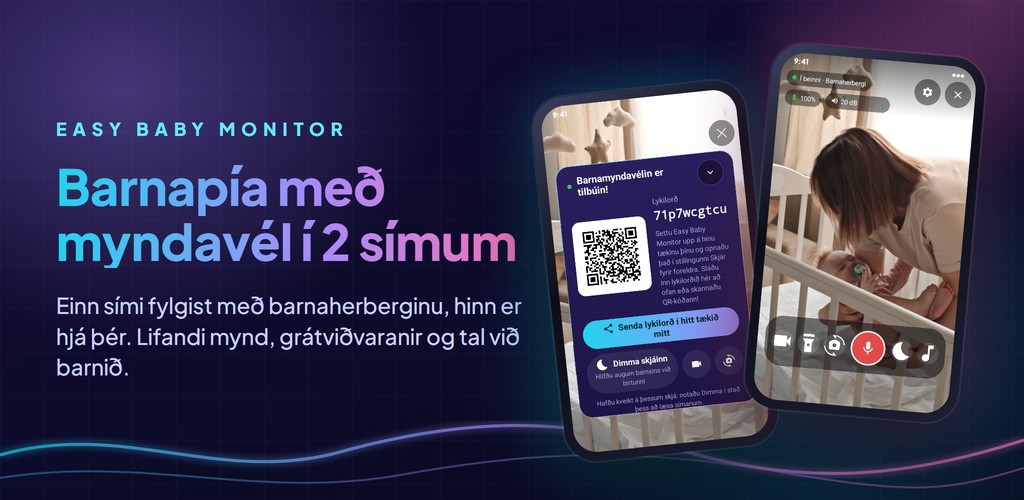 Easy Baby Monitor: barnapía með myndavél úr tveimur símum