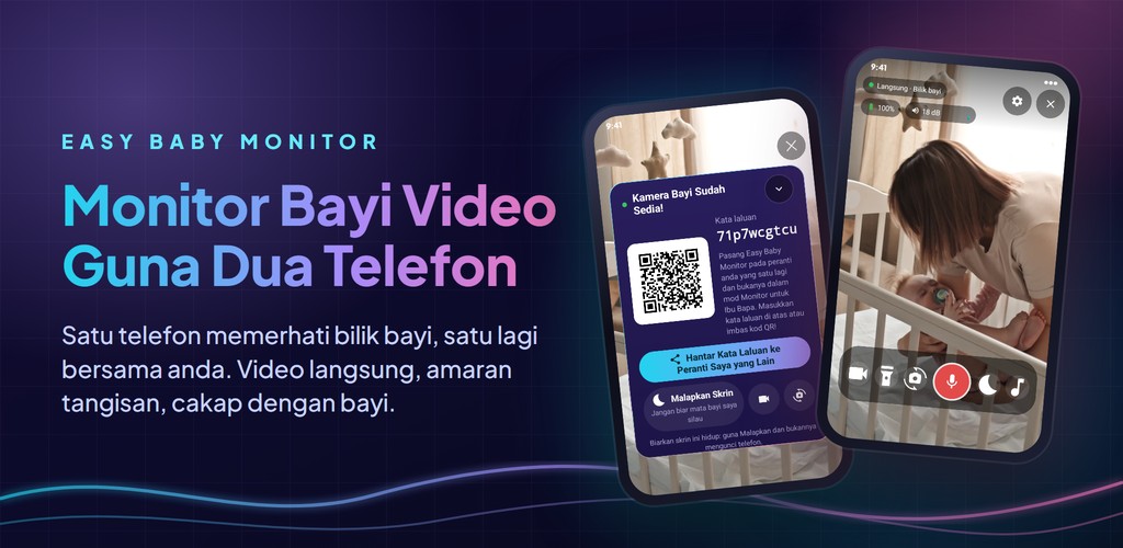 Easy Baby Monitor: monitor bayi video dengan dua telefon
