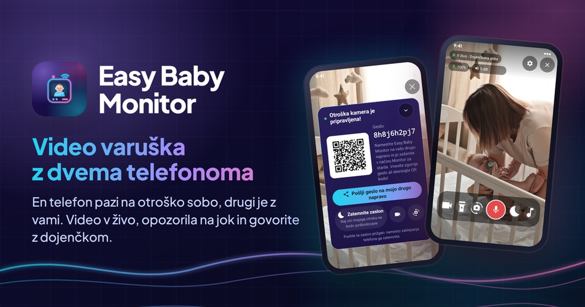 Easy Baby Monitor: video varuška z dvema telefonoma