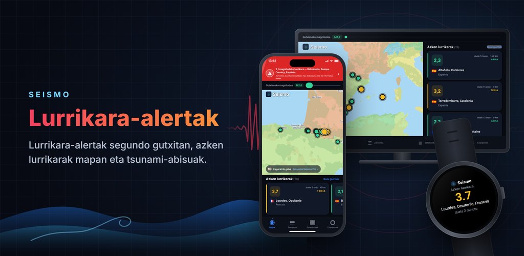 Seismo — Lurrikara-alertak, denbora errealean