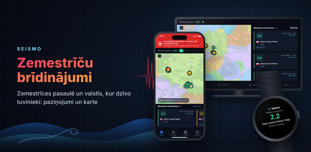 Seismo — Brīdinājumi par zemestrīcēm reāllaikā