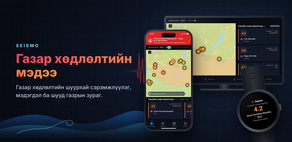 Seismo — Газар хөдлөлтийн шуурхай сэрэмжлүүлэг