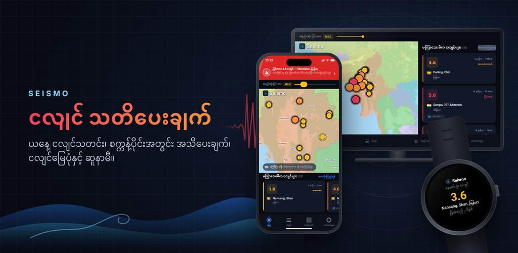 Seismo — ငလျင် သတိပေးချက်များ၊ အချိန်နှင့်တပြေးညီ
