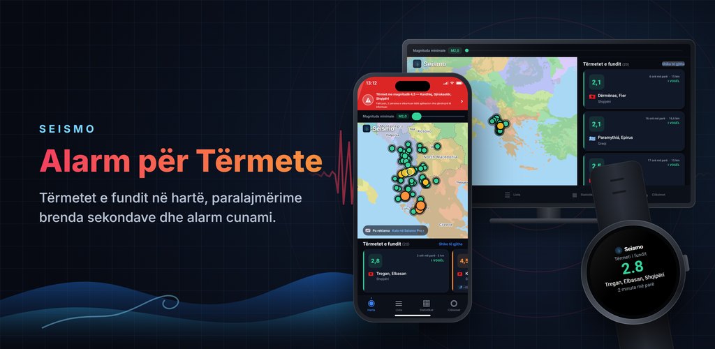 Seismo — Paralajmërime për tërmete në kohë reale